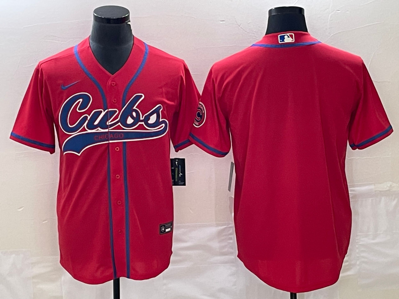 Men's Chicago Cubs Red Blank Jersey